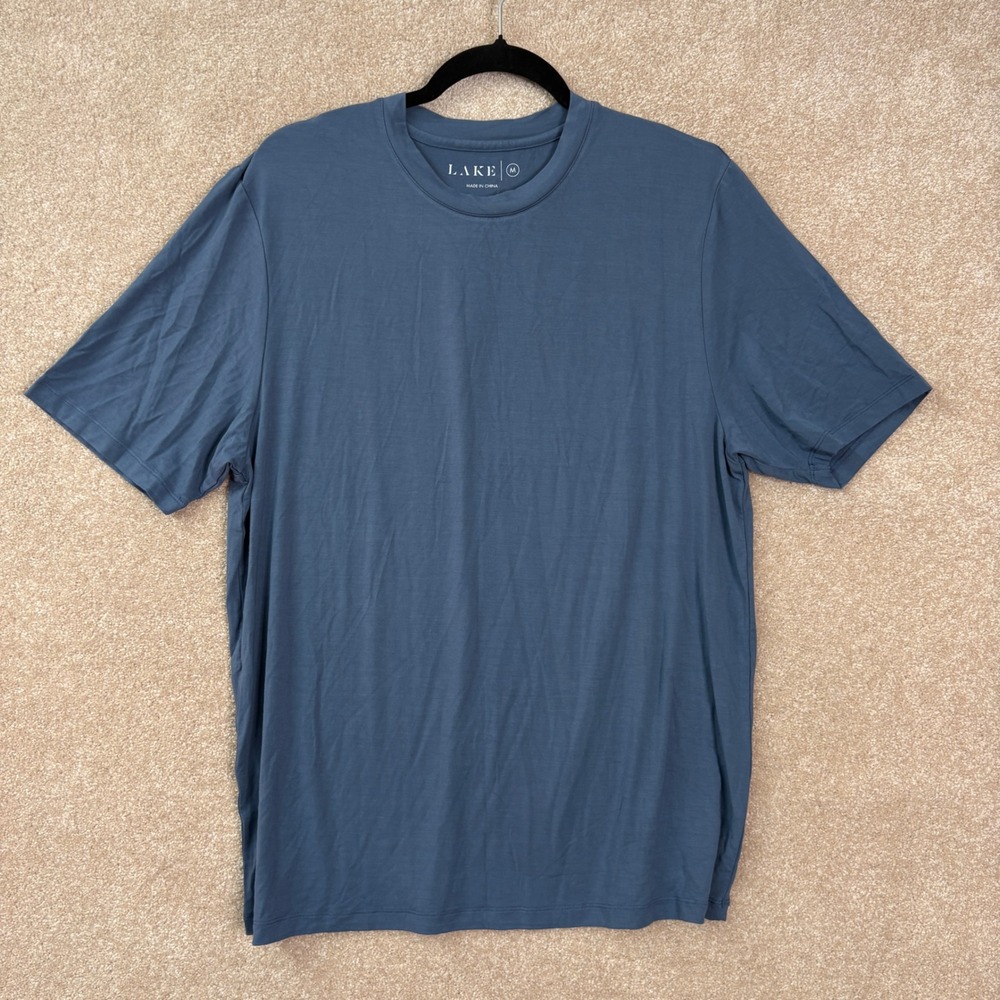 LAKE Pajama Tee T-Shirt Men's Size Medium Blue Bamboo Short Sleeve Loungewear